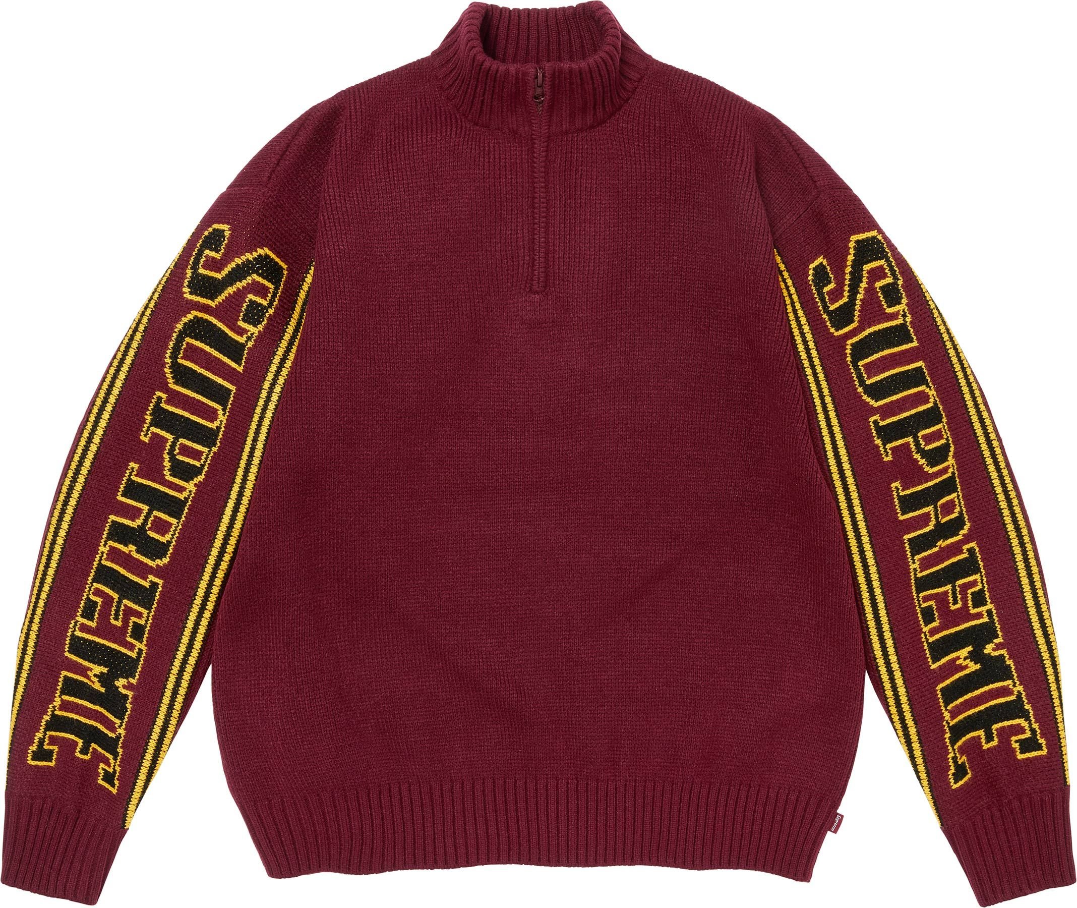 Jacquard Sleeve Half Zip Sweater view 4